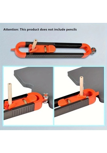 Elmpaly 1 Adet Ayarlanabilir Kalem Pergeli Kilitli Ahşap Ölçüm Aleti Metal Plastik Dıy Projeleri
