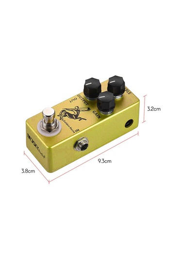 Moskyaudio Golden Horse Gitar Overdrive Efekt Pedalı Full Metal Sarı
