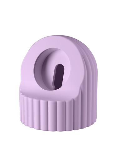 Cbtx iOS Uyumlu Watch Uyumlu Şarj Standı Dalga Doku Silikon Bağlantı Tutucusu Masa Standı Şarj İstasyonu Bağlantı Tutucusu - Mor