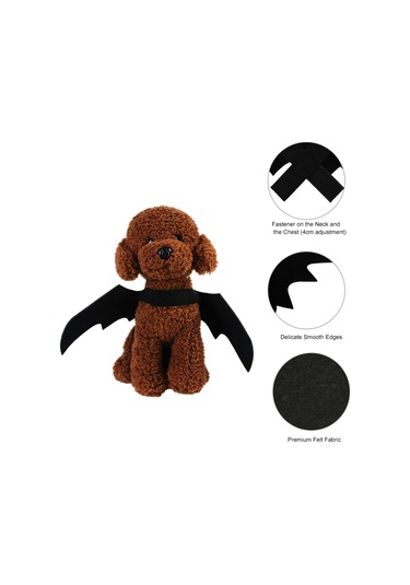 Vkemall Kedi Yarası Kanatlı Kostümü - Siyah L Beden - Felt Malzeme - Halloween, Parti Ve Fotoğraf Çekimleri İçin