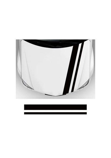 Evrensel Araba Kaput Kapağı Etiket Klasik Çizgili Grafik Şekillendirme Vinil Film Glossy Orange 1 Piece Set