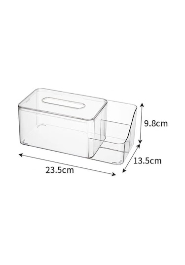 Şeffaf Doku Tutucu Şeffaf Görünür 2 Bölmeli Doku Kutusu Plastik Masaüstü Peçetelik Kutusu Oturma Odası Malzemeleri