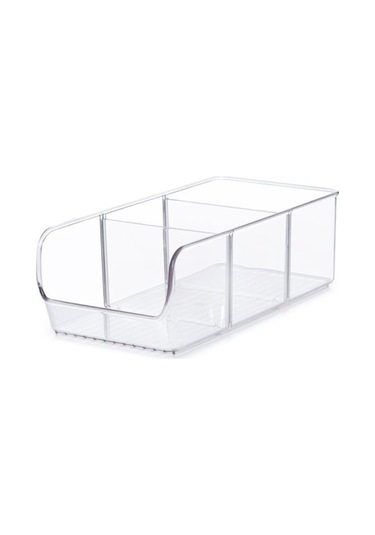 Cam Görünür Pet Mutfak Deriği, Bölmeli Yemek Düzenleyici, Yığılabilir Depolama Kutusu Şeffaf Şeffaf