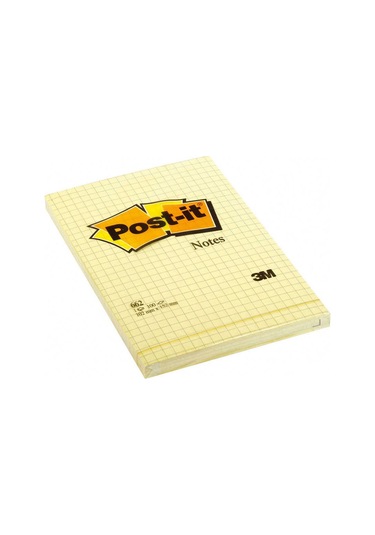 3M Post-It Kareli Not Sarı 102X152Mm 100 Yaprak 662
