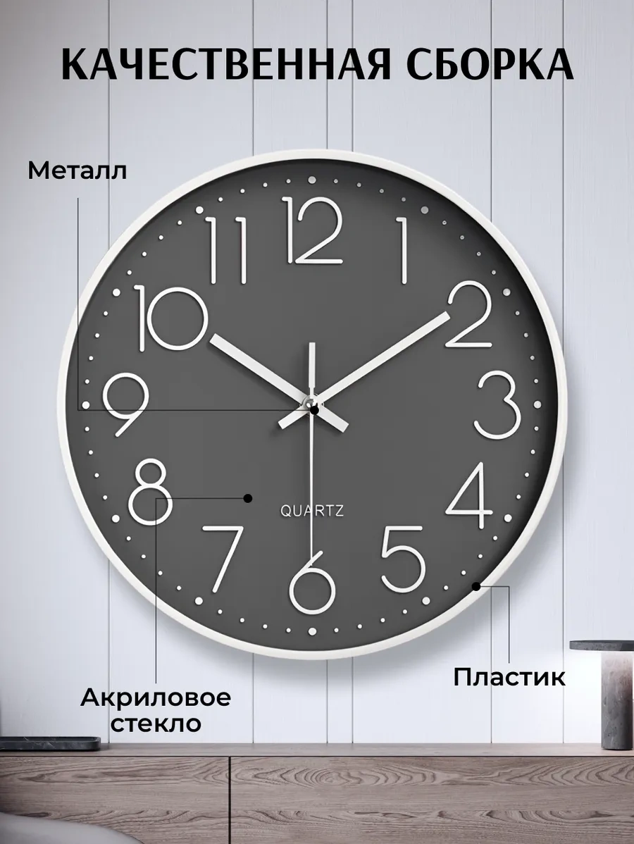 Artclock 25 Cm Büyük, Sessiz İç Mekan Duvar S 242989431 Beyaz