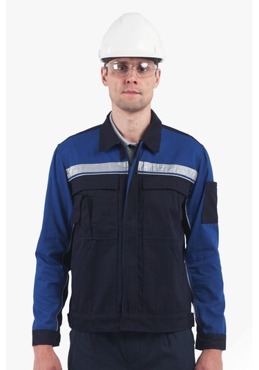 3 Cm Reflektörlü Çok Cepli Mont Lacivert - Saks Mavi