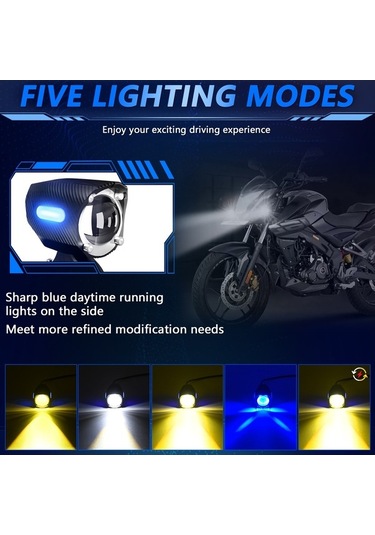 Joyjadehub Vkemall 120w Led Motosiklet Sis Farları 18000lm Ip67 1 Adet Polisilikon 2v