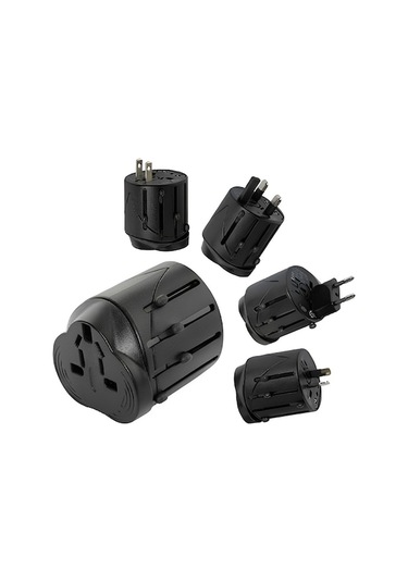 Hepsi 1 Ab + Au + İngiltere + Abd Fiş Seyahat Evrensel Adaptörü, Boyut: 60 X 58 X 56mm Siyah Diğer