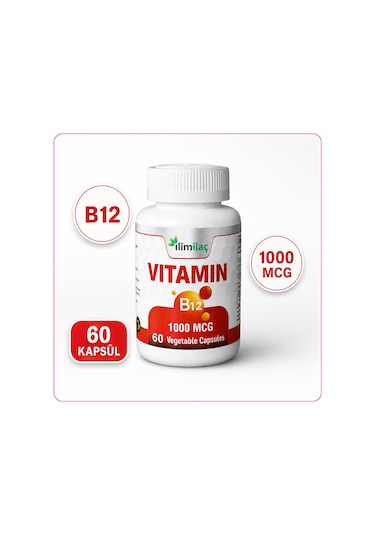 Vitamin B12 1000 Mcg 60 Bitkisel Kapsül B12 Takviye Edici Gıda