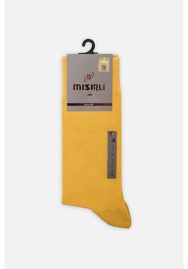 Mısırlı Erkek Organik Pamuklu Tekli Sarı Soket Çorap Sarı