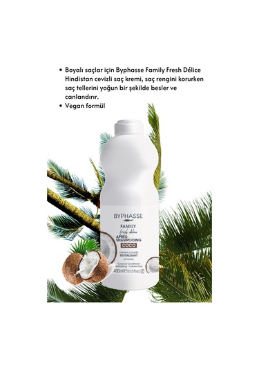Byphasse Family Fresh Hindistan Cevizli Canlandırıcı Saç Kremi 400 ML