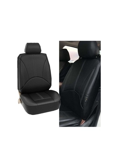 Gajeena Siyah Pu Deri Universal Araba Koltuk Kılıfı, Dört Mevsim Kullanıma Uygun, 4 Parça Seti, İç Dekor Ve Korumada Eşsiz