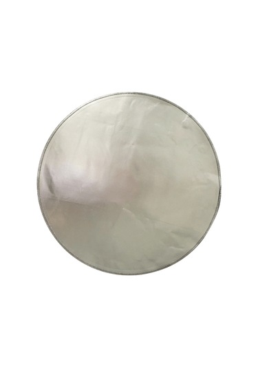 Alev Geçirmez Soba Matı Yuvarlak Yırtılmaya Dayanıklı Isıya Dayanıklı Gümüş