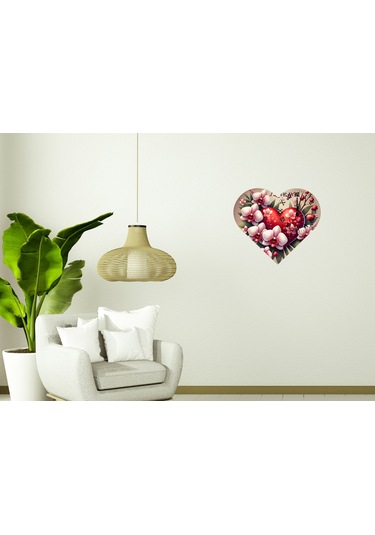 Ti-play Ks71 Kalp Şeklinde 30x30 Cm Hediyelik Duvar Saati ÇOk Renkli