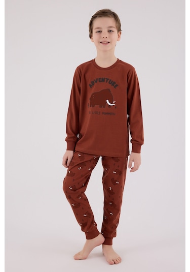 Rolypoly Erkek Çocuk Kahverengi Pijama Takımı Rp3667-c-v1