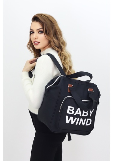 Termal Bölmeli Anne Bebek Bakım Çantası Omuz Askılı Bebek Arabası Uyumlu Geniş Hacimli Omuz Çantası Siyah