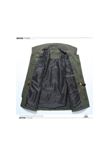 Sımıcg Erkek Pamuklu Günlük Kaban Trençkot - Koyu Yeşil