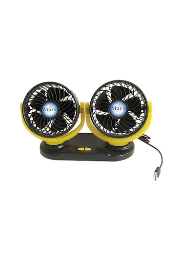 Powermaster X916 12 Volt Dc Usb Girişli Masaüstü 2 Li Plastik Ev-ofis-araç Fanı