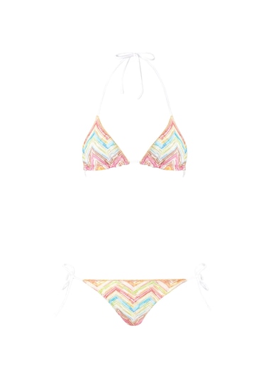 Missoni Zigzag Desenli Üçgen Bikini Çok Renkli