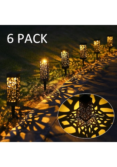 Tomshine Dc2v Güneş Enerjili Enerji Led'leri Çim Lambası İçi Boş Desen Tasarımı Aydınlatma Sensörü Dekoratif