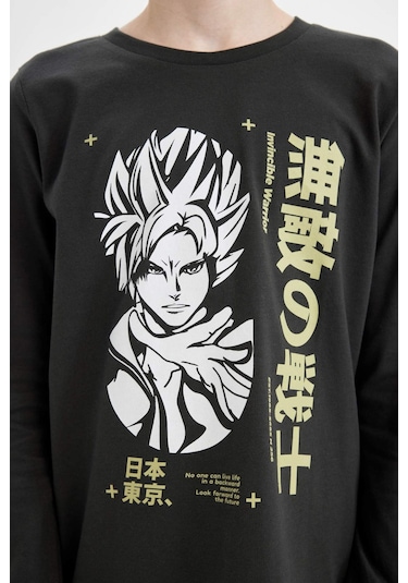 DeFacto Erkek Çocuk Pijama Takımı Baskılı Uzun Kollu Üst Uzun Alt D4364A824WNAR221