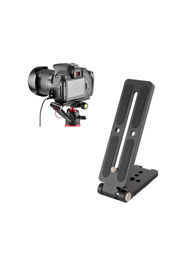 Geeroyoo Alüminyum Çift Katlı Eğilebilir L Tipi Kamera Hızlı Montaj Plakası - Arca Port Uyumlu, Soğuk Ayaklı, 1/4" & 3/8" Vida Delikleri İle Tripod Ve Aksesuarlar İçin Evrensel Kullanım