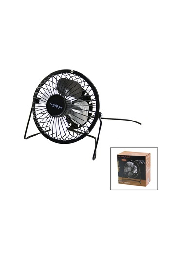 Usb - Mini Fan Metal Kasa - Ayak 360 Derece Masa Üstü Vantilatör 4-metal Pervane 13.5x11x15cm5v-2.5w