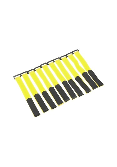 10 Adet Güçlü Rc Pil Kaymaz Bağlama Kayışı - 26x2cm Sarı