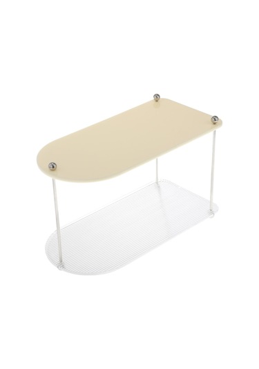 Suntek Katmanlı Vanity Organizatör Tepsi Yatak Mutfak Dresser Baharat Rafı 2 Katmanlı Beyaz