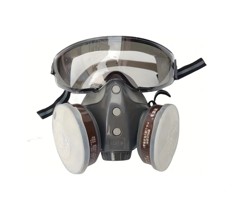 Willowhaven Gaz Maskesi + 10 Filtre Pedi Toz Boya Pestisit Kimyasallara Karşı Tam Yüz Solunum Maskesi