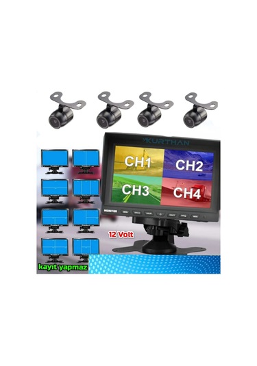 7 İnç Hybrid Monitör Ve 4 Adet Kelebek Kamera Hazır Set