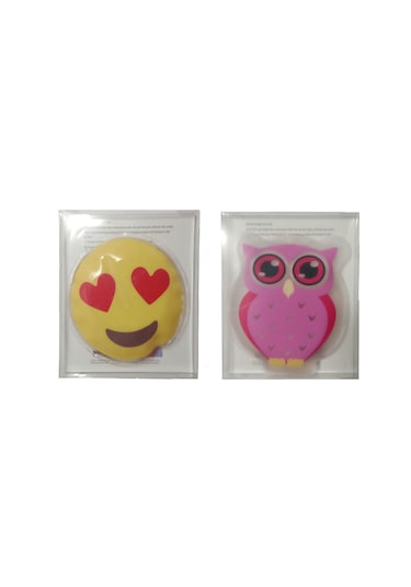 Emoji Pembe Baykuş Cep Sobası,el Isıtıcı,2 Adet Sıcak Su Torbası