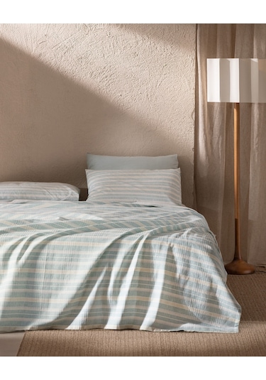 Darvell Tek Kişilik Ecocell Baskılı Pike Takımı 8684427021286 Yeşil