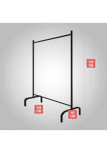 Metal Konfeksiyon Askısı Konfeksiyon Elbise Askılığı Eşek Askılık Siyah