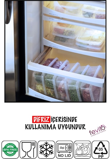 Mikrodalga Ve Difrizde Kullanılabilen Saklama Kabı Seti 4 Lu Antrasit S-403 Şeffaf