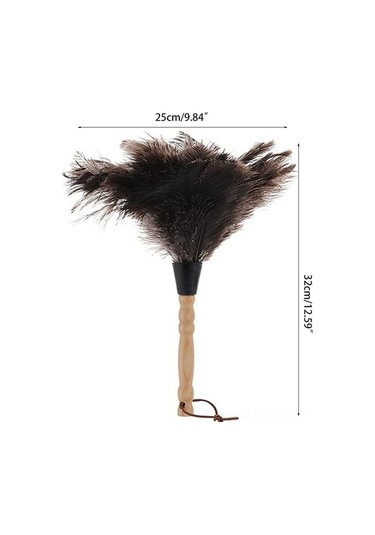 Tongxida Doğal Devekuşu Tüyü Toz Alıcı, Ahşap Saplı Temizlik Fırçası