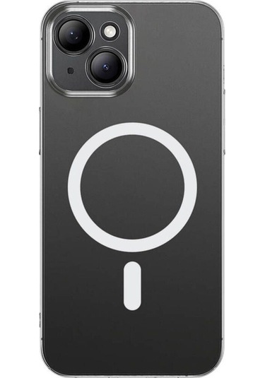 İphone 14 Uyumlu Kılıf Magsafe Şarj Özellikli Toz Önleyici Zore Helo Kapak-şeffaf