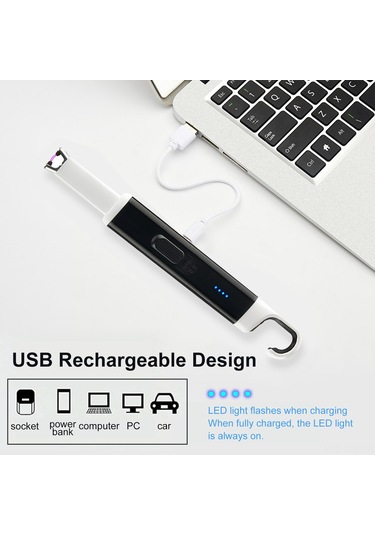 Konesam Gül Altınlı Usb Şarjlı Elektrikli Çakmak, Elektrikli İldırım Ateşleyici, Pil Göstergeli, Rüzgarlı Ortamlarda Kullanıma Uygun, Mangal Ve Mum Ateşleyici Çok Renkli