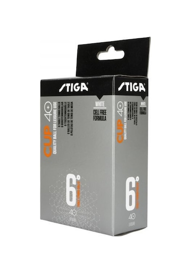 Stiga Cup 6lı Masa Tenisi Pinpon Topu Beyaz 1110-2510-06