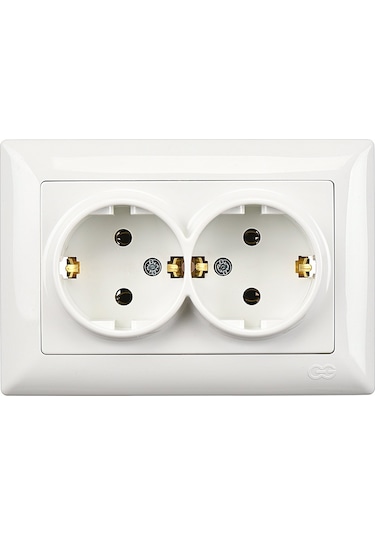 Günsan  Visage Beyaz İkili Topraklı Priz