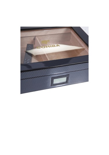 Cohiba Siyah Karbon Desenli Sedir Humidor Puro Kutusu