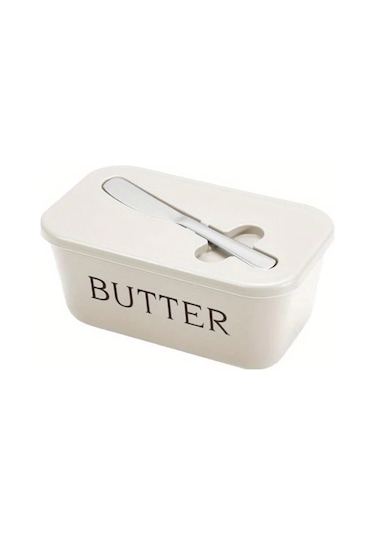 Cordial Beyaz Tereyağı Saklama Kutusu: Bıçak Yuvası, Tezgah Üstü Düzenleyici, Dayanıklı Kapak Beyaz