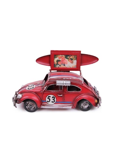 Dekoratif Metal Araba Çerçeveli Vintage Vosvos Hediyelik