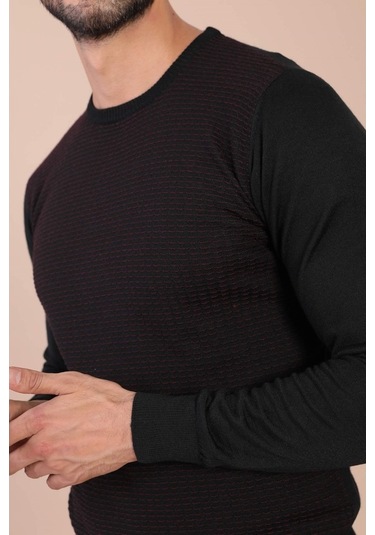 Ferraro Bisiklet Yaka Superfine Yün Kazak - Siyah Siyah (490433824) Siyah