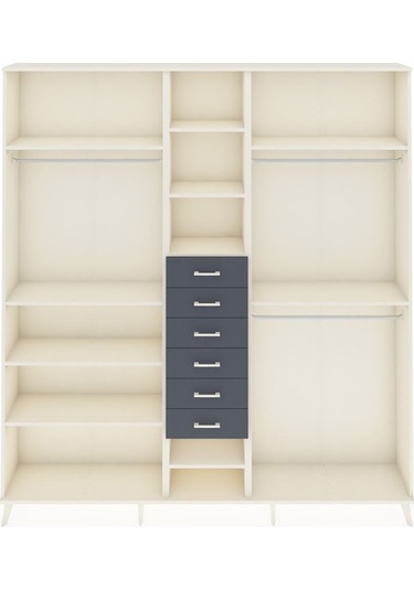 Arges Dolap 10 Raflı 6 Çekmeceli 3 Askılı 220x30x243 Aytaşı-aytaşı/antrasit Aytası/antrasıt Arges Dolap 10 Raflı 6 Çekmeceli 3 Askılı 220x30x243 Aytaşı-aytaşı/antrasit Aytası/antrasıt