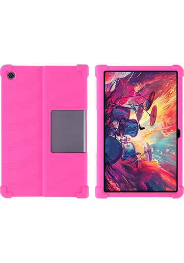 Lenovo Xiaoxin Pad Studio 11,5 İnç/tab Plus Silikon Kılıf Ve Destek Standı Sağlam Koruyucu Kapak - Gül Tablet Kılıfı