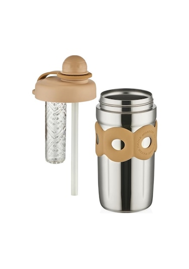 Shotay Donat Çelik Matara Çocuk 500ml Çelik Bej Çelik