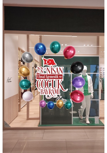 Crevidi 23 Nisan Çocuk Bayramı Duvar Ve Vitrin Süsü Renkli