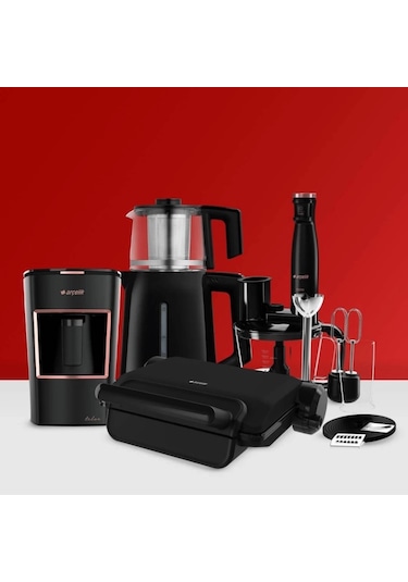 Arçelik Yeni Siyah Mutfak Seti Çok Renkli