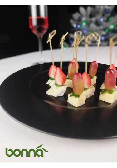 Bonna Notte Düz Tabak. Akşam İkramı Tabağı 32cm. 298023664 Siyah